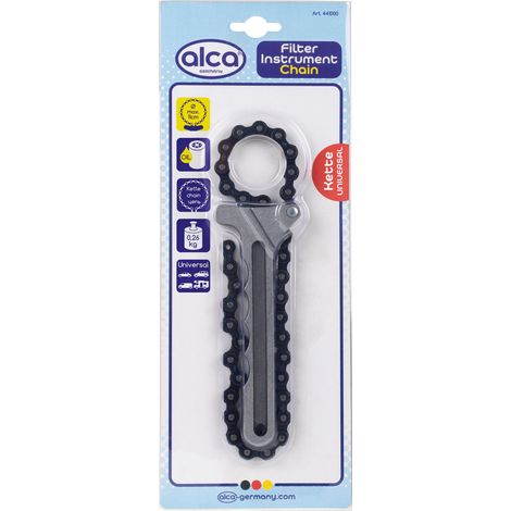 alca® Ölfilterschlüssel mit Kette 11 cm Universal automatische Verstellung Ölfilter entfernen Ölwechsel Werkzeug Ausbau Einbau