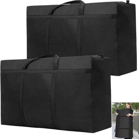 Bolsas de almacenamiento de 180 litros (2 unidades)，bolsas extragrandes para mudanzas con cremallera y asa