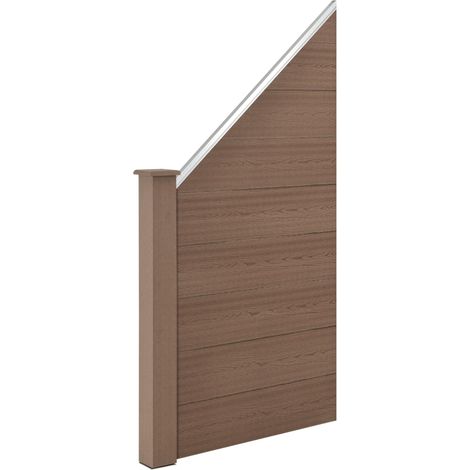 Clôture de jardin brise vue brise vent bois composite 180 x 96 cm brun (1/3)