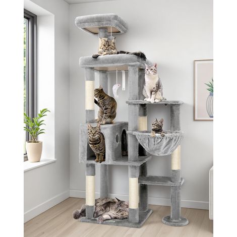 Solide Arbre a Chat avec Niche Plateforme pour 2 Grand Chats (1/5)