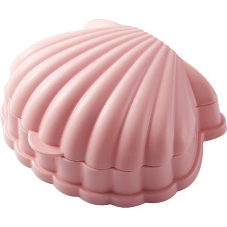 Jabonera con forma de concha – Autodrenante, para lavabo, rosa (1 unidad) (1/5)