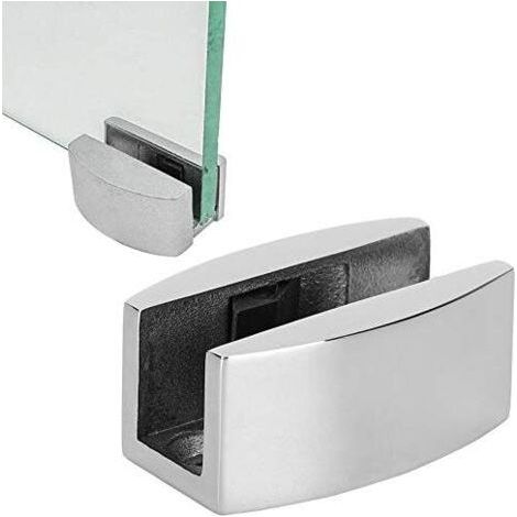 50x23mm Guide Porte Coulissante en Verre, Butée Oscillation de Guide de Rouleau de Plancher de Porte Acier Inoxydable pour les Portes Coulissantes en Verre Sans Cadre(Éclairer) (1/5)
