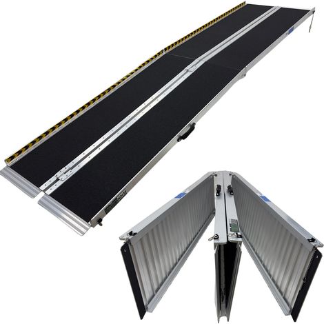 TRUTZHOLM Rollstuhlrampe Alu 2-fach klappbar 305 cm Traglast 272 kg Antirutsch beschichtet (1/5)