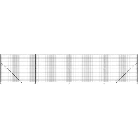 vidaXL Clôture en treillis métallique avec bride anthracite 1,4x10 m (1/6)
