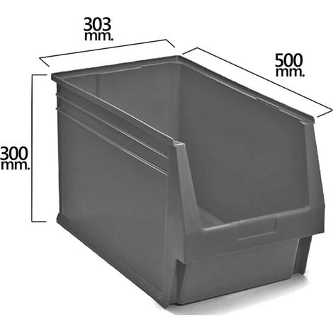 Gaveta Apilable Gris Nº59 500x303x300 mm. (5/6)
