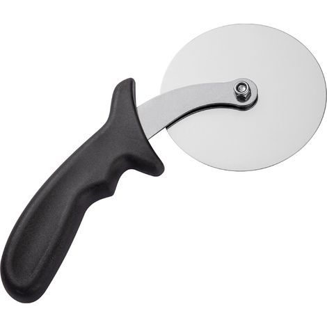 Pizza cutter, stainless steel slicer, kitchen gadget with finger guard, for pizza lovers, easy dishwasher cleaning (1/4)