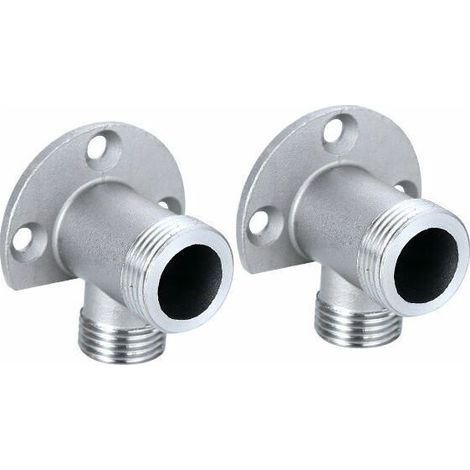 2-piece installation kit for exposed tap – Chrome-plated copper – 1/2 NPT x G 3/4 thread – Adapters included for wall mounting (1/5)