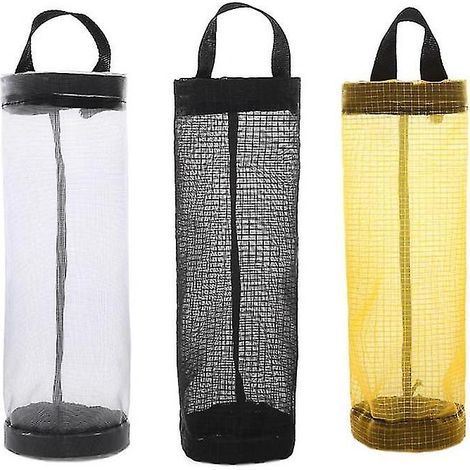 Lot de 3 supports pour sacs poubelle en nylon, organisateur de sacs suspendus en filet, sacs réutilisables transparents (1/5)