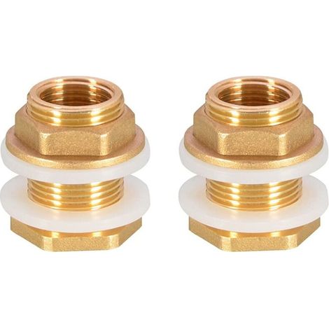 Raccord Fileté Pour Cuve À Eau - Raccord En Laiton 6 Mm Extérieur / 4 Mm Intérieur - Pour Cuve À Eau Pluie Citerne Réservoir - 2 Pièces (1/5)
