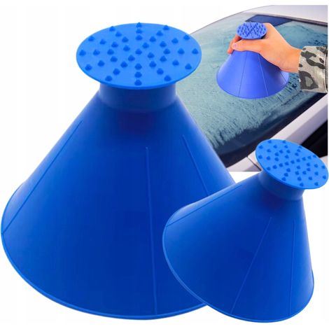 Raspador de hielo cónico para coches 2 en 1 de plástico + embudo