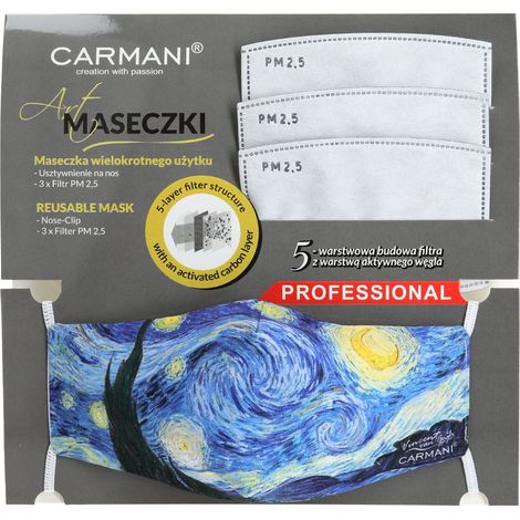 Mascarilla protectora con filtro - V. Van Gogh. La noche estrellada (carmani)