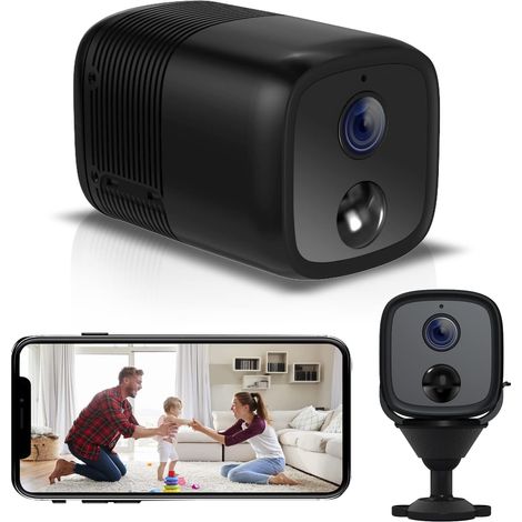 Camera Surveillance WiFi Interieur 1080P/2MP HD Caméra de Surveillance sans Fil Batterie [Mise à Jour 2600mAh] Camera Bebe WiFi 2.4Ghz Détection Humaine 10M Vision Nocturne Audio 2 Voies