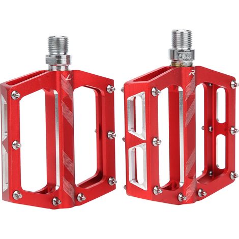 Pédale de Vélo Route en Alliage d'Aluminium avec Roulements pour VTT - Pièces de Bicyclette Rouges (1/5)