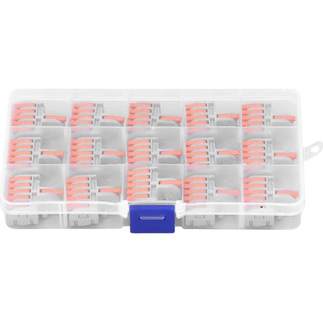 15Connecteurs rapides nylon DF‑15, 15 pièces, bloc de jonction compact à poussoir pour conducteurs (1/5)