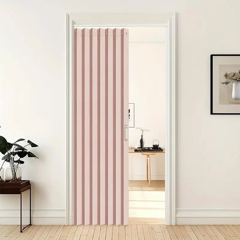 Faltgardinen, flach gefaltete Gardinen, geeignet für Kleiderschränke und Raumteiler, 1 Stück, 100 200 cm, rosa. (1/4)