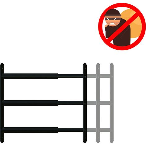 Reja de seguridad telescópica de 3 barras, de 48 a 90 cm, negra. AFBAT (1/5)