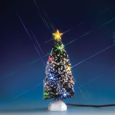 Albero di Natale illuminato ed innevato, accessorio per villaggio di Natale (1/3)