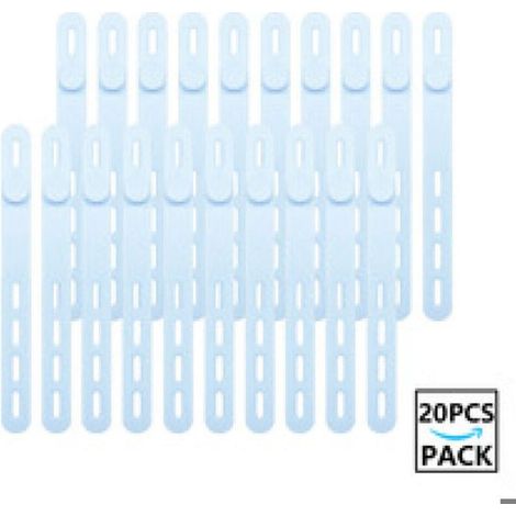 HOXILEELEO - Lien câble réutilisable en silicone avec boucle ajustable – élastique, multifonction – bleu (1/4)