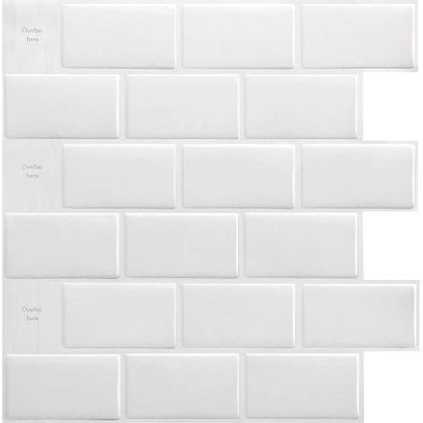3D self-adhesive, waterproof wall tiles for kitchens or bathrooms