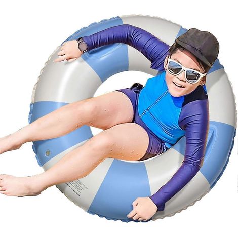 Bouée gonflable, rayée et résistante, 90 cm, pour adultes, pour piscine et plage, fêtes aquatiques et vacances.-AquaForge (1/5)