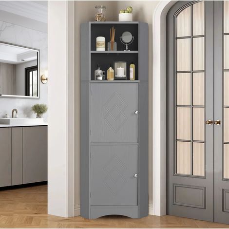 meuble rangement angle haut gris 36 5 cm OKMYHOME (1/5)