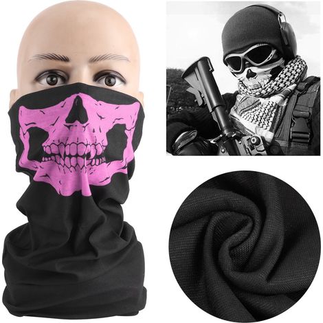 Lot de 2 masques de moto en forme de crâne, sans couture, violet (1/5)