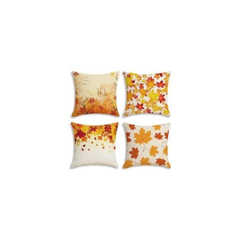 Housse de coussin 4 pièces, housse de coussin automne 45x45cm, housse de coussin feuille d'érable, housse de coussin décorative pour le jour de Thanksgiving (1/5)