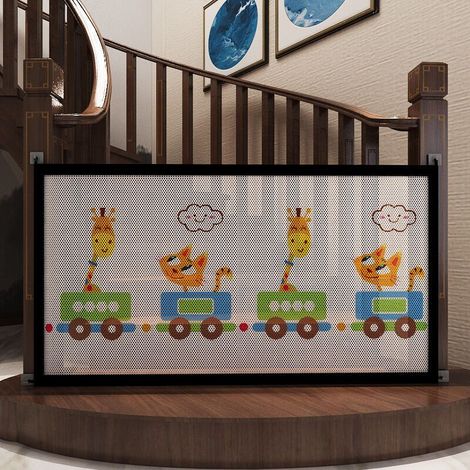 Ausziehbares Sicherheitsgitter aus Netzgewebe für Kinder – Für den Innen- und Außenbereich geeignet – Aluminiumstangen – Länge 134 cm, Höhe 85 cm (1/5)