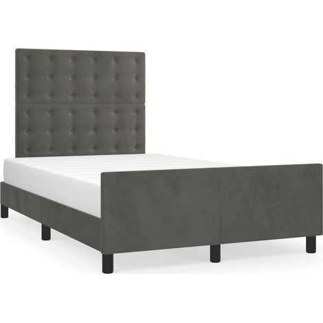 Maison Exclusive - Giroletto senza Materasso Grigio Scuro 120x200 cm Velluto (1/5)