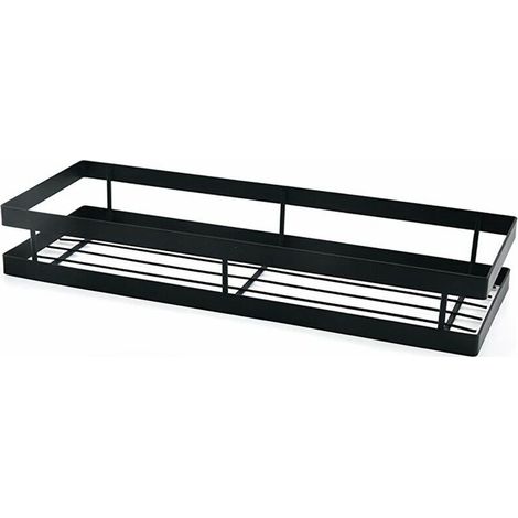 Étagère à épices murale de cuisine, lot de 2, gain de place, 50 x 12 x 5,5 cm, noire (1/5)