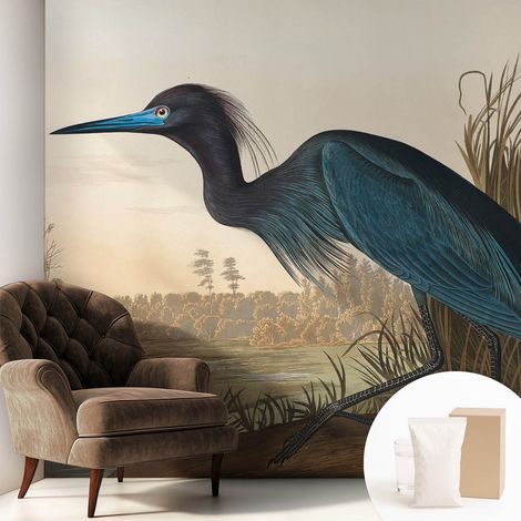Papier peint intissé décoratif avec colle pour salon chambre et bureau Installation rapide Oiseaux aquatiques 250x250 cm (1/5)