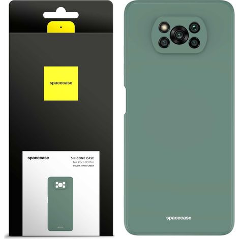 Funda de silicona Spacecase para Poco X3 Pro/NFC, color verde oscuro. (1/5)