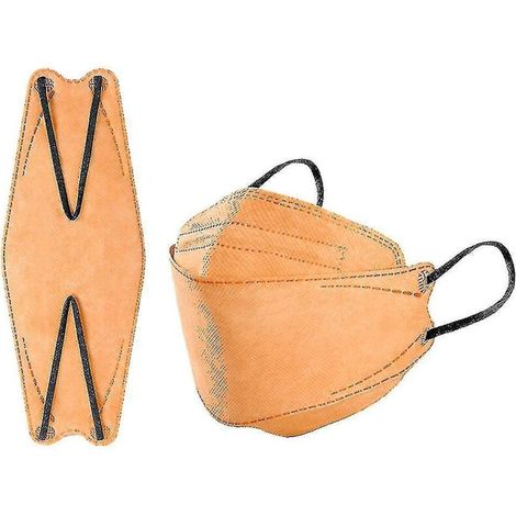 Lot de 50 masques KN95, masques de protection pour adultes, masques Morandi FFP2, masques de protection à 4 couches KF94, orange (1/5)