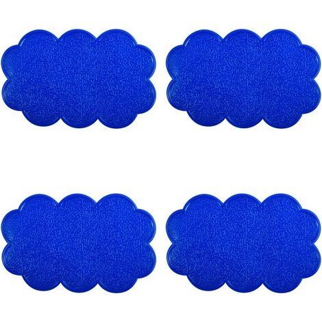 Lot de 4 Tapis antiderapants de douche ou baignoire PVC NUAGES 14,5x9cm Bleu Marine MSV (1/4)