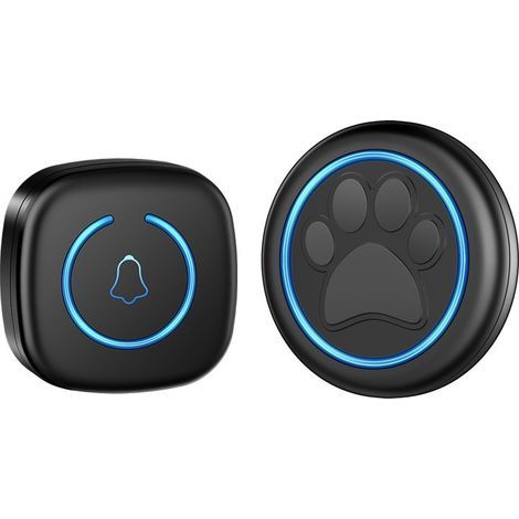 Wireless doorbell, 1 receiver + 1 doorbell, pet doorbell, wireless outdoor doorbell (1/5)