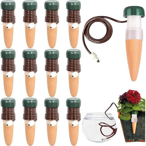 12 Pièces Appareil d'Auto-Arrosage,Arrosage Automatique pour Jardin,Distributeurs d'eau pour Plantes d'intérieur,Distributeur Eau Plante pour Plantes D'Intérieur et Fleurs,Cône d'arrosage (1/5)