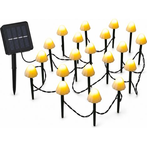 Guirlande Solaire LED Champignons Multicolore pour Jardin, Éclairage Décoratif Extérieur Étanche, 12 Lampes, 3,8 m (1/5)