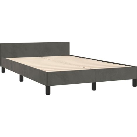vidaXL Cadre de lit sans matelas gris foncé 120x190 cm velours (1/5)