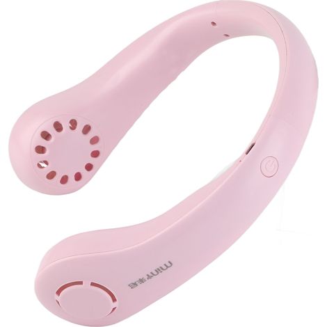 Mini-USB-wiederaufladbarer, klingenloser Nackenventilator, tragbar für Schüler, Sport, Outdoor-Aktivitäten, Sonnenrosa, lange Akkulaufzeit + 3 Geschwindigkeitsstufen (1/5)