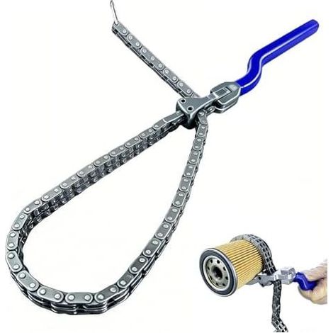 Verstellbarer Ölfilterschlüssel mit Kette, 23,5 cm (9,25 Zoll) Griff, kompatibel mit Ölfilterschlüsseln Ø 60–160 mm, ergonomisches Werkzeug für die Kfz-Reparatur (1/5)