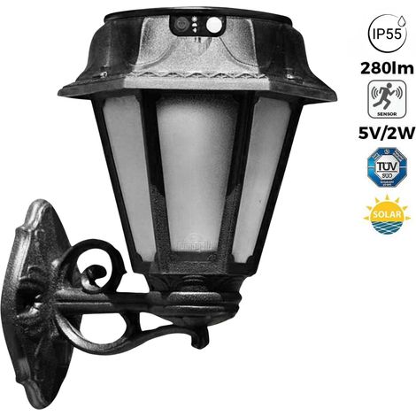 Farola Solar De Jardín Para Pared "BISSO/ROSETTA" Con Sensor PIR