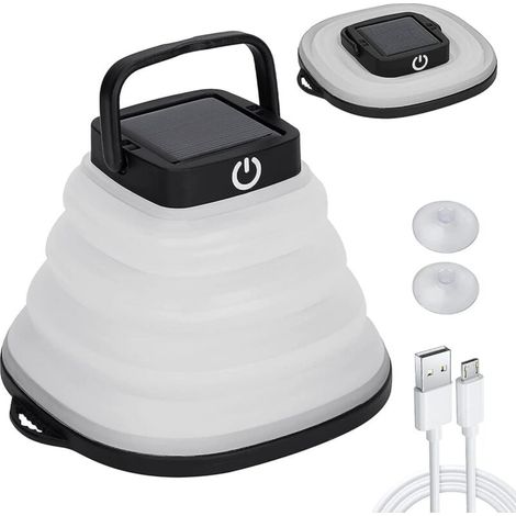 Solarbetriebene LED-Campinglaterne, faltbar, 3 Dimmstufen (1/4)