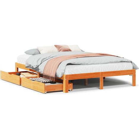 Maison Exclusive - Estructura cama con cajones madera pino marrón