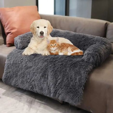 Housse amovible et lavable pour canapé pour animaux de compagnie, gris foncé (1/5)