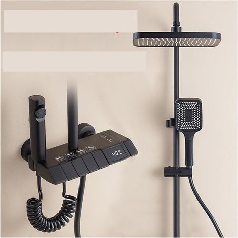 Ensemble de douche mitigeur thermostatique intelli Ensemble de douches numériques Bakicth robinet thermostatique système de douche de luxe mural mitigeur chaud et froid salle de bain Spa douche de plu (1/5)