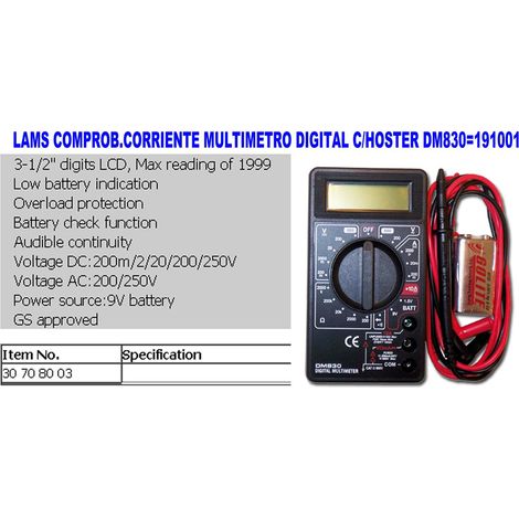 Multimetro digitale per test di corrente Lams dm830