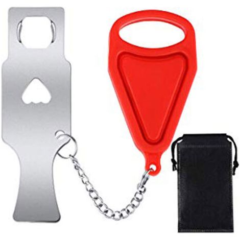 Portable Hôtel Serrure De Porte Auto Défense Butoir De Porte Voyage Voyage Hébergement Butoir De Porte Serrure De Porte Sécurité Porte 1 pcs Rouge (1/5)