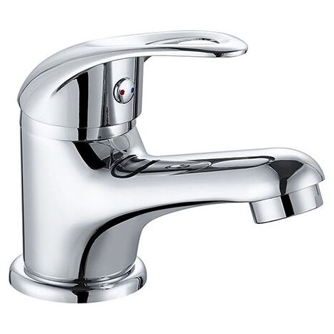 – Mitigeur de lavabo chromé – Bec fixe – Cartouche céramique Ø 35 mm – Hauteur 101 mm – Hauteur sous bec 42 mm – Installation facile (1/5)