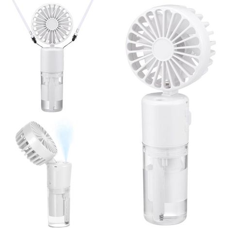 Tragbarer Handventilator mit Wassersprühfunktion – Wiederaufladbarer Mini-USB-Ventilator mit 4 Geschwindigkeitsstufen (1/5)