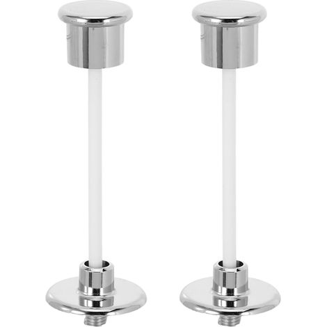Boutons de Chasse d'Eau à Tirette en Plastique Argent, Lot de 2 Accessoires de Remplacement pour Toilettes à Style Rétro, Adaptés aux Enfants et Personnes Âgées, Usage Salle de (1/5)